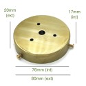 Brass flagpole holder 76mm x 17mm with screws