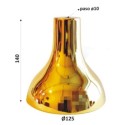 Golden metal lampshade 140mm high x 125mm diameter