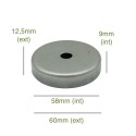 Raw iron lamp holder cover 58mm diameter x 9mm