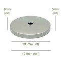 Raw iron globe holder cover 100mm diameter x 5mm