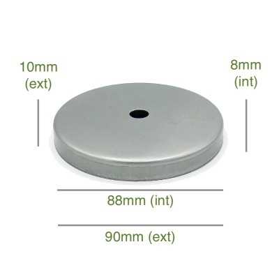 Raw iron lamp holder cover 88mm diameter x 8mm