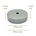 Raw iron lamp holder cover 78mm diameter x 17mm