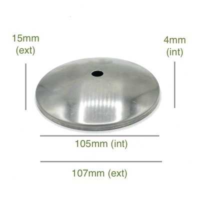 Concave raw iron globe holder cover 105mm diameter x 4mm