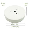 White 97mm x 18mm balloon holder with screws
