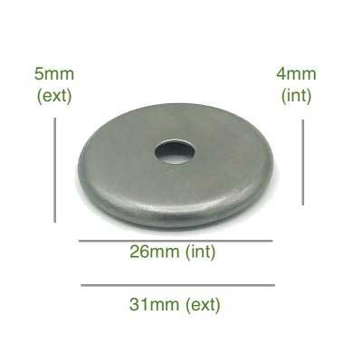 Round raw iron balloon cover cap 26mm diameter x 4mm