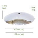 Concave chrome cap 100mm x 2mm for glass bulbs.