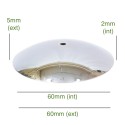 Concave chrome cap 60mm x 2mm for glass bulbs