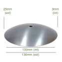 Concave iron cover 130mm x 3mm for glass globes