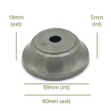 Truncated trapezoid raw iron balloon cover 59mm diameter x 5mm
