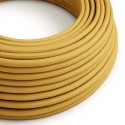 Decorative textile cable by the meter, approved, in mustard color.