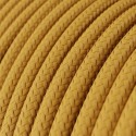 Decorative textile cable by the meter, approved, in mustard color.