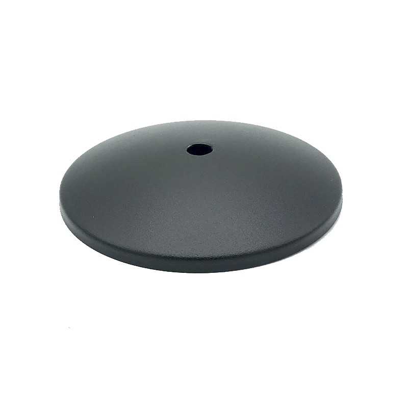 Concave black metal lid, 105mm diameter x 5mm