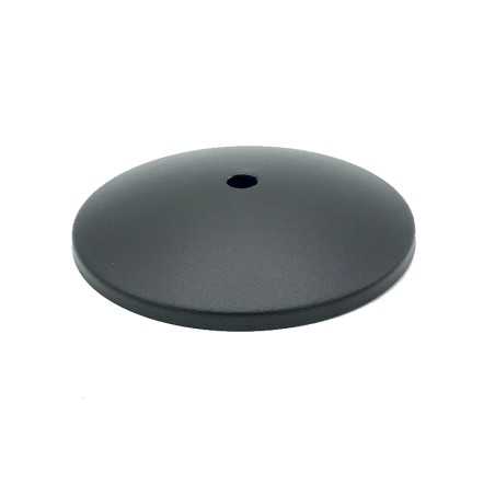 Concave black metal lid, 105mm diameter x 5mm