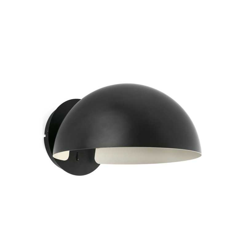 Wall lamp made of matte black steel with E27 socket, ANDRONS