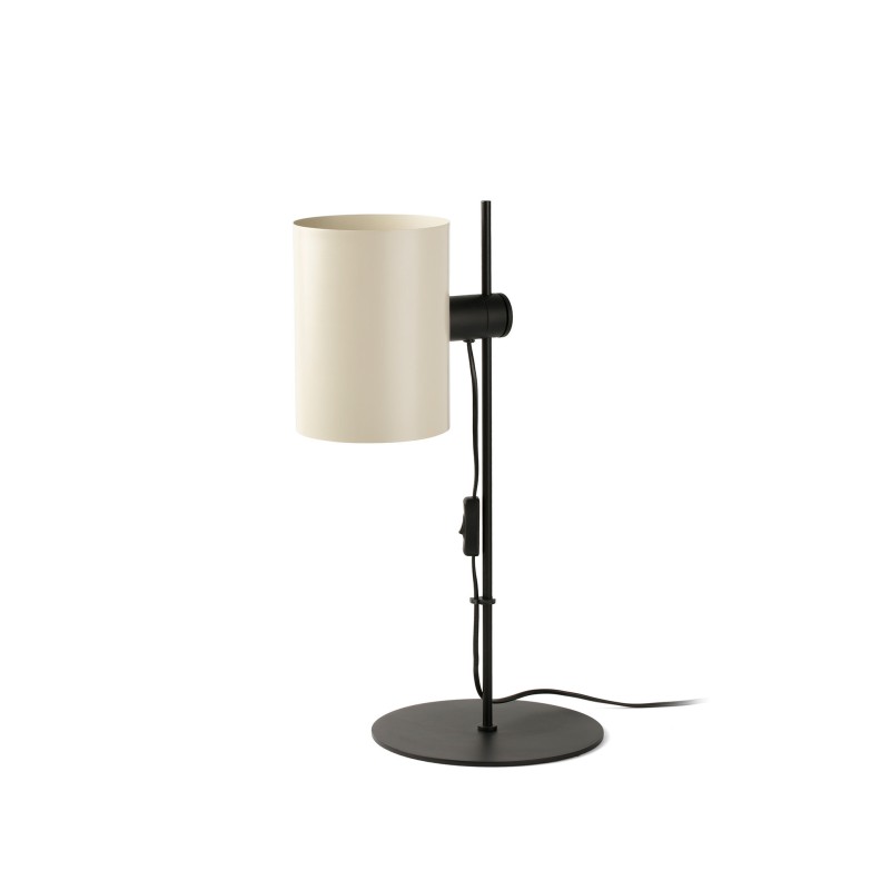 Table lamp made of matte black steel with E27 socket, LEBRON brand.