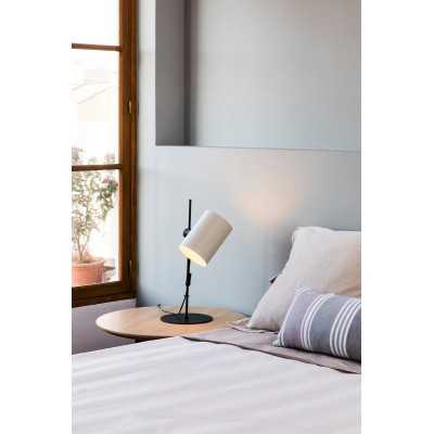Table lamp made of matte black steel with E27 socket, LEBRON brand.