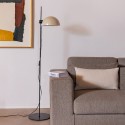 Floor lamp in matte black steel with E27 socket DUISANS