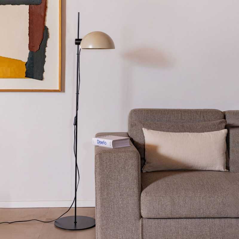 Floor lamp in matte black steel with E27 socket DUISANS