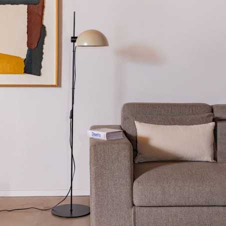 Floor lamp in matte black steel with E27 socket DUISANS