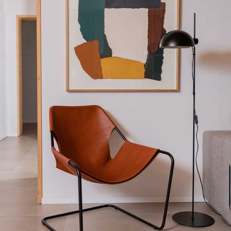 Floor lamp in matte black steel with E27 socket ORROUER