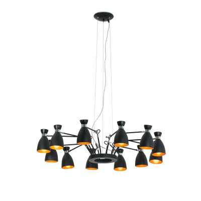 Ceiling lamp in matte black steel E14 MILHAC