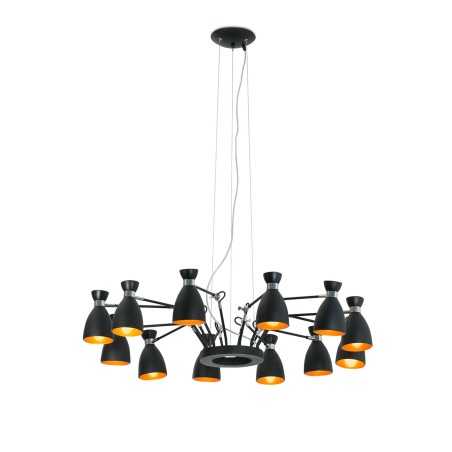 Ceiling lamp in matte black steel E14 MILHAC
