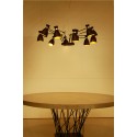 Ceiling lamp in matte black steel E14 MILHAC