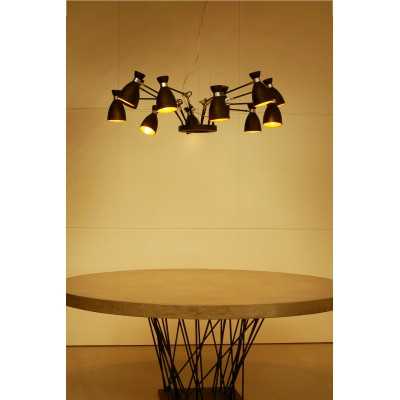 Ceiling lamp in matte black steel E14 MILHAC