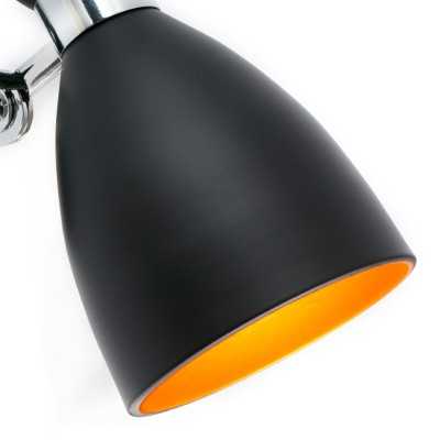 Wall lamp in matte black steel with E14 socket AUBRAC