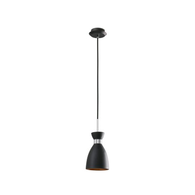 Ceiling lamp in matte black steel with E14 socket NEBBIO