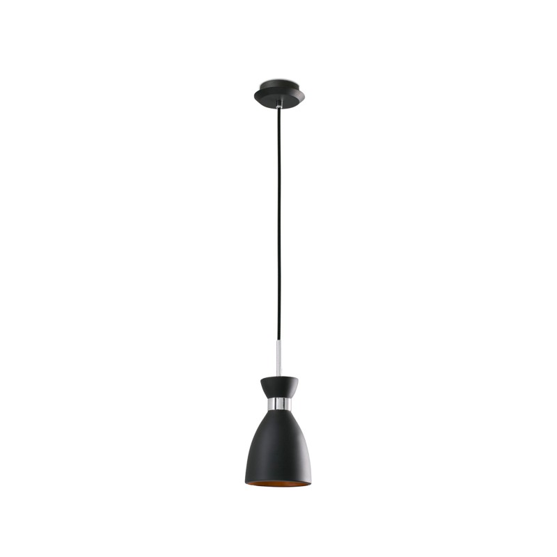 Ceiling lamp in matte black steel with E14 socket NEBBIO