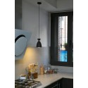 Ceiling lamp in matte black steel with E14 socket NEBBIO