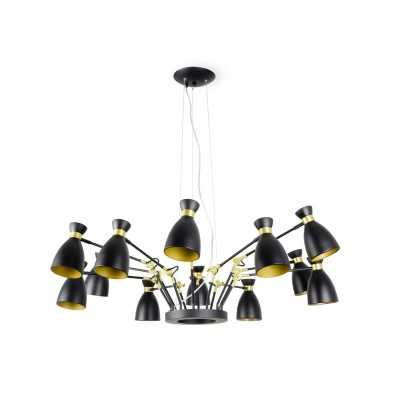 Ceiling lamp in matte black steel with E14 socket, BANNAT.