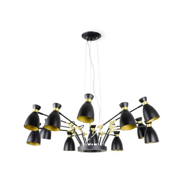 Ceiling lamp in matte black steel with E14 socket, BANNAT.