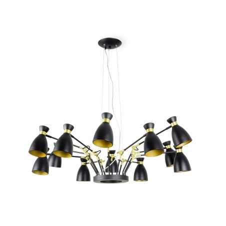 Ceiling lamp in matte black steel with E14 socket, BANNAT.