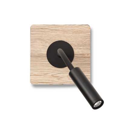 Wall lamp with integrated LED in steel and wood DENAIN
