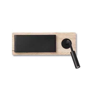 Wall lamp with integrated LED in steel and wood VEUVES