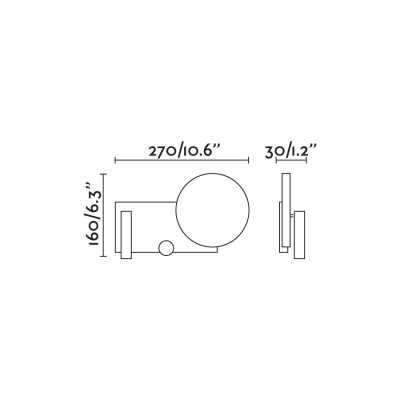 Wall lamp with integrated LED in gray steel LUYNES