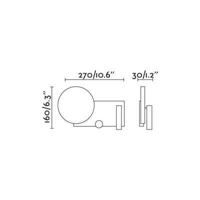 Wall lamp with integrated LED in gray steel CERNAY