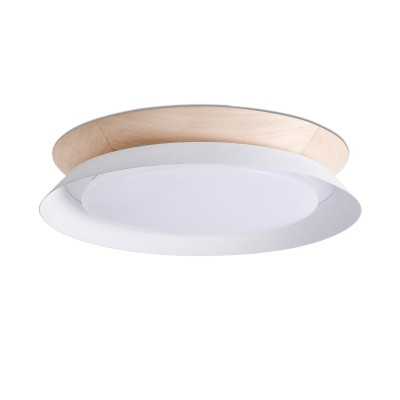 Ceiling lamp with integrated LED in matte white steel AUTHUME