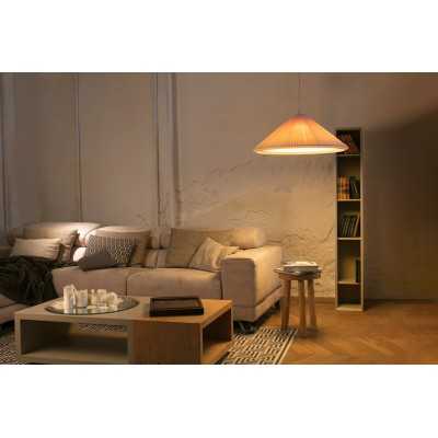 Ceiling lamp in beige steel with E27 socket, ARRIGNY