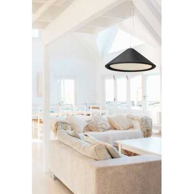 Ceiling lamp in matte black steel with E27 socket, RUVIGNY.