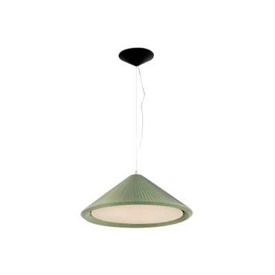 Ceiling lamp in green steel with E27 socket, POISSAC.