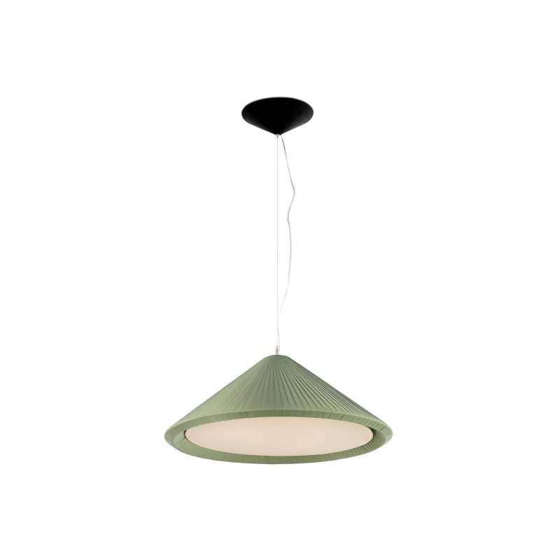 Ceiling lamp in green steel with E27 socket, POISSAC.