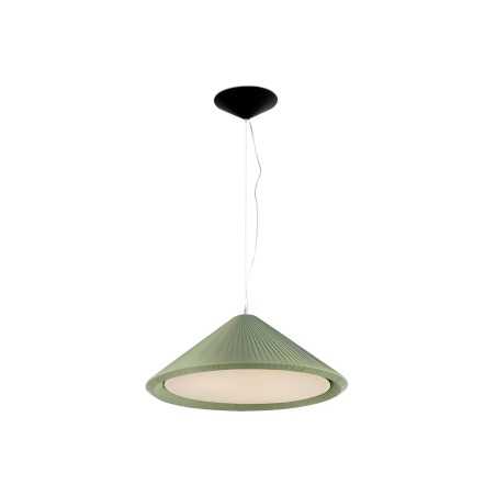 Ceiling lamp in green steel with E27 socket, POISSAC.