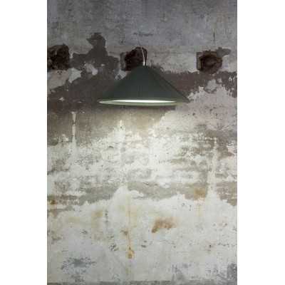 Ceiling lamp in green steel with E27 socket, POISSAC.