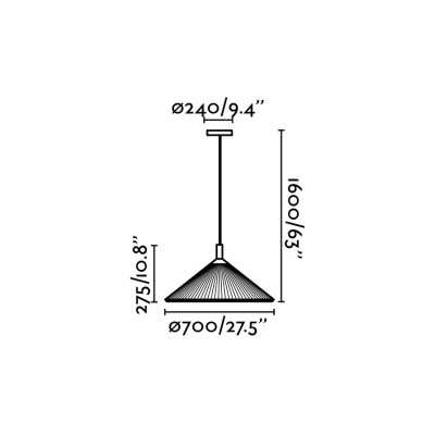 Ceiling lamp in brown steel with E27 socket by FROGES