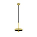 Ceiling lamp in matte gold steel with E27 socket, BAGNOT brand.