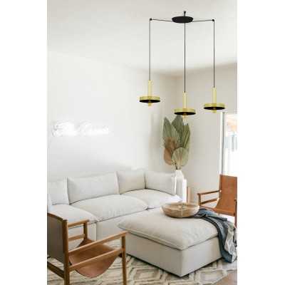 Ceiling lamp in matte gold steel with E27 socket, MONTREM.