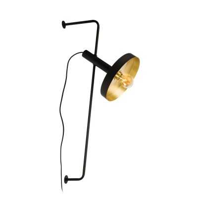 Wall lamp made of matte black steel with E27 socket, COMBRIT brand.